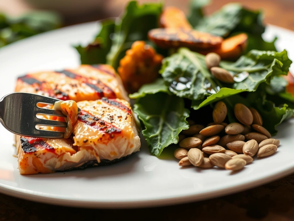 Détail macro d'une assiette montrant la texture des aliments bruts